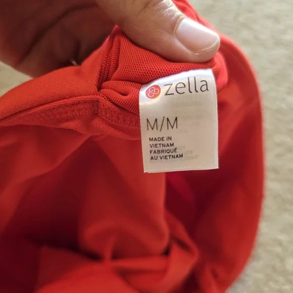 Zella Red Orange Nordstrom Capri Leggings - Picture 3 of 5